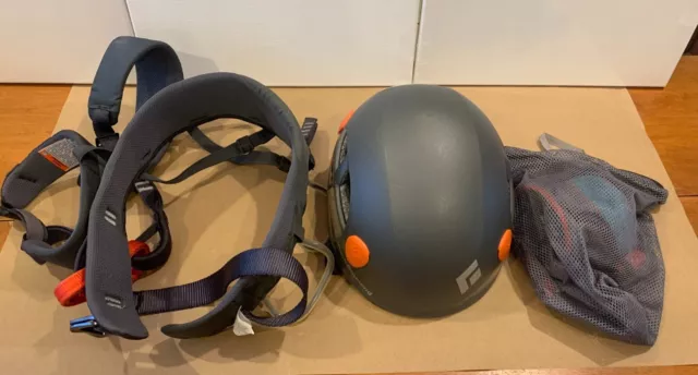 Black Diamond Half Dome Climbing Helmet M/L  55-61cm + XS Harness and Chalk Bag