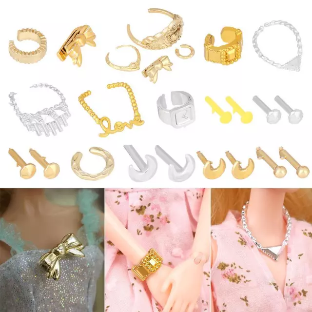 Clothes Accessories Necklaces Crowns Bracelet Doll Party Earring Girl Gift Toys
