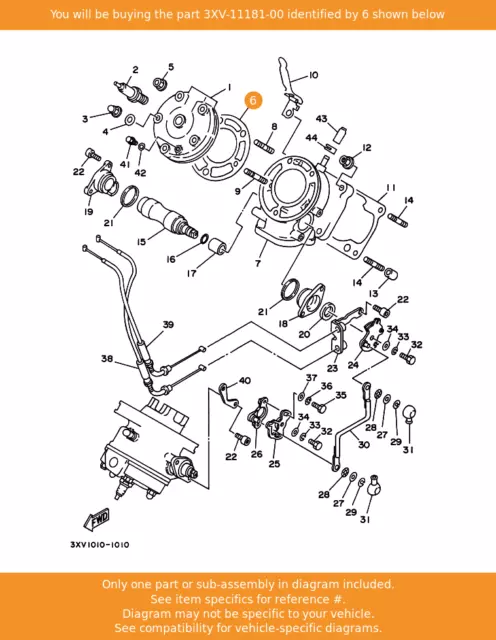 YAMAHA Gasket, Cylinder Head 1, 3XV-11181-00 OEM TZR250