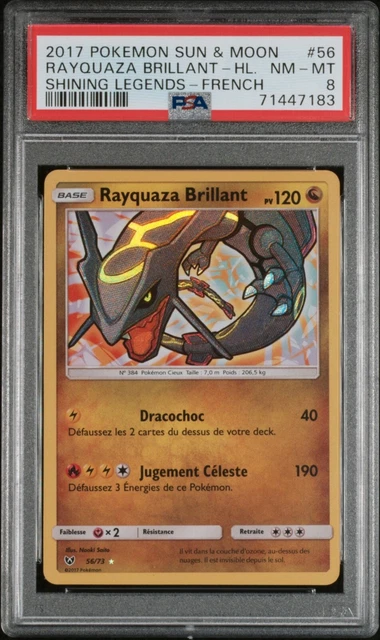 Carte Pokémon Rayquaza Brillant 56/73 PSA 8 Légendes brillantes - FR 🔥