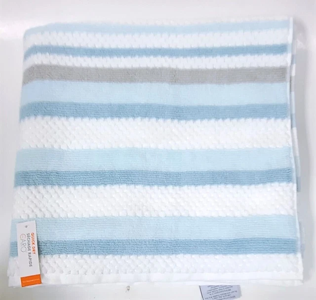 CARO QUICK DRY OekoTex Cotton Blue,,Gray,White Stripes Bath,Hand,Or