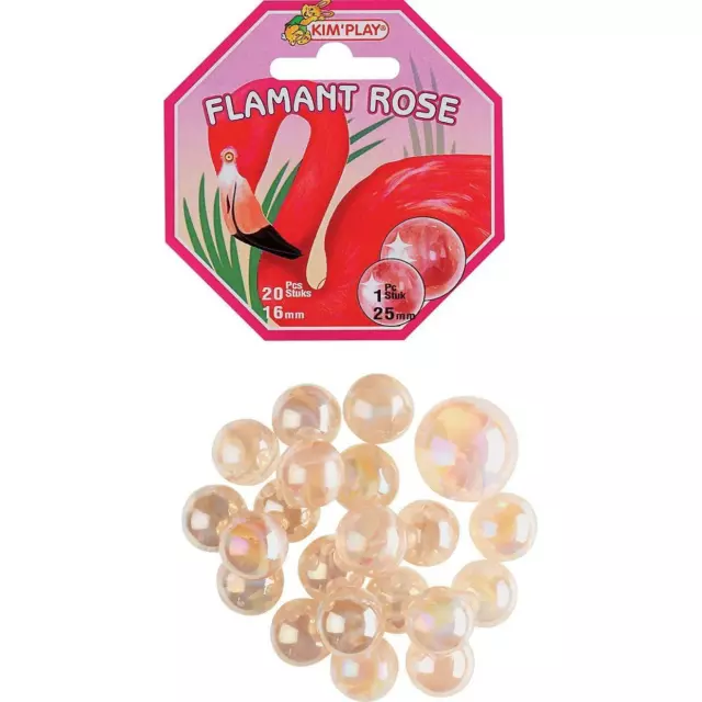 [Ref:COU500841] KIM'PLAY Sachet de 20 billes en verre 16 mm et 1 calot 25 mm