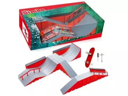 X-Treme coffret grande rampe + 4 mini deck skates à doigt 90 mm