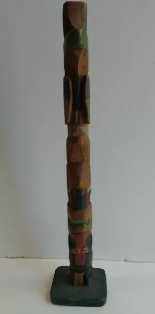 Vintage Northwest Coast Lummi Hand Carved & Painted Cedar Wood Totem Pole Vintage Northwest Coast Lummi Hand Carved & Painted Cedar Wood Totem Pole
