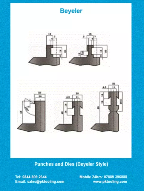 Press Brake Tooling New Beyeler/Bystronic 20mm Die x 88 Degree Model 31.090 2