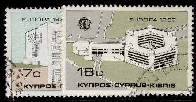 CYPRUS QEII SG704-705, 1987 modern architecture set, FINE USED.