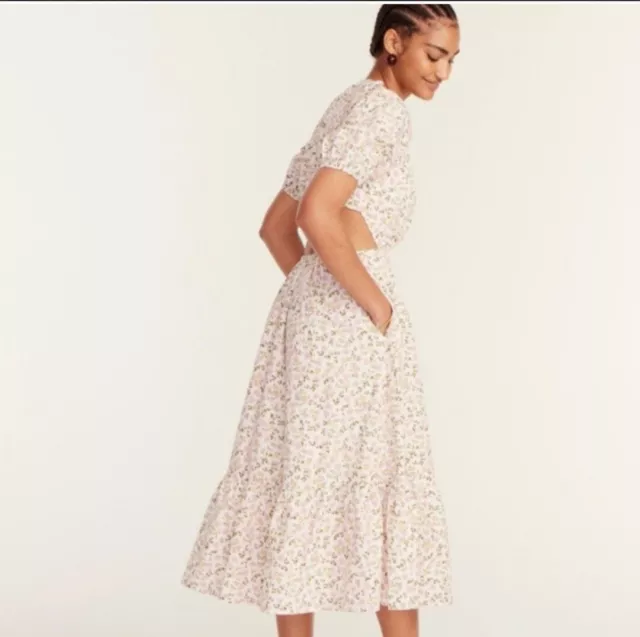 J Crew 8 Eden Side Cutout Maxi Dress in Meadow Floral