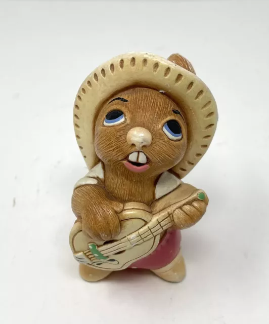 PenDelfin Rabbits Stonecraft Hand Painted Figurine Rocky Playing Banjo “ENGLAND