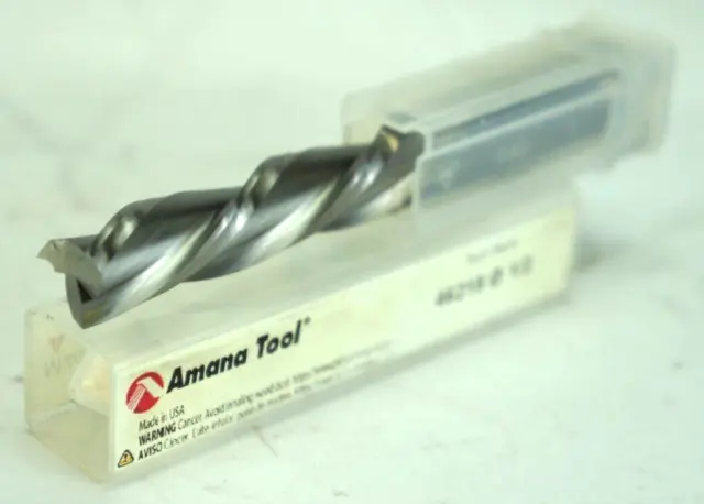 Amana 46218 Solid Carbide Spiral Plunge 1/2 x 2 Router Bit 1/2 Shank Down Cut