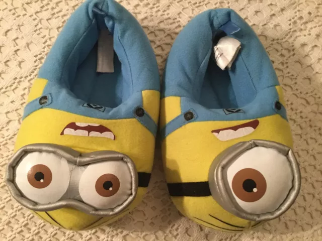 Les Minions: Paire De Pantoufles Chaussons Bob & Kevin, Pointure 26-27, Neuves