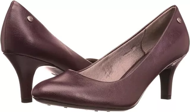 LifeStride Parigi Dress Pump Shoes, Maroon Purple, 7.5 Narrow, 2.5" heel, New