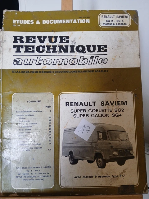 Revue Technique Renault Saviem SG2 SG4 RTD 22 - Manuel D'atelier Occasion