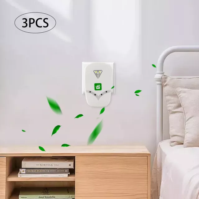 3x Plug in Air Purifier Odor Eliminator Ozone Cleaner Mini Air Ionizer Fit Home