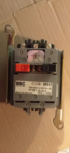 BBC Motorschutzschalter M 611 2,5 bis 4,0 Amp