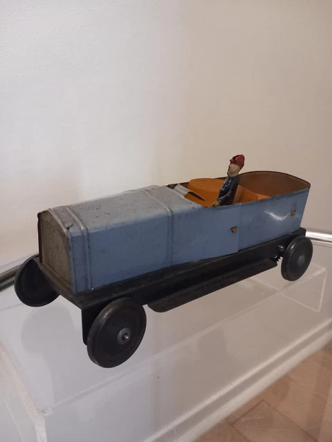 Vieux Jouet Mécanique En Tôle : Fourgon Pompier Wells O'London 1920, Par JEP