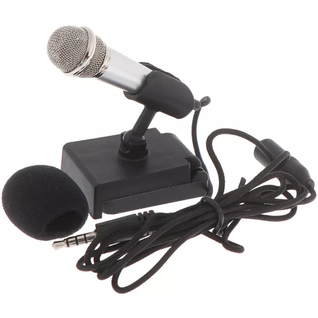 Portable 3.5mm Stereo Studio Mic KTV Karaoke Mini Microphone For Cell Phone PC