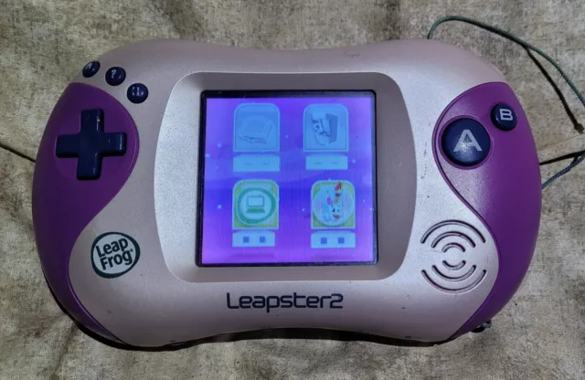 Leapfrog Leapster 2 Pink Purple Handheld Learning Game System *Works*