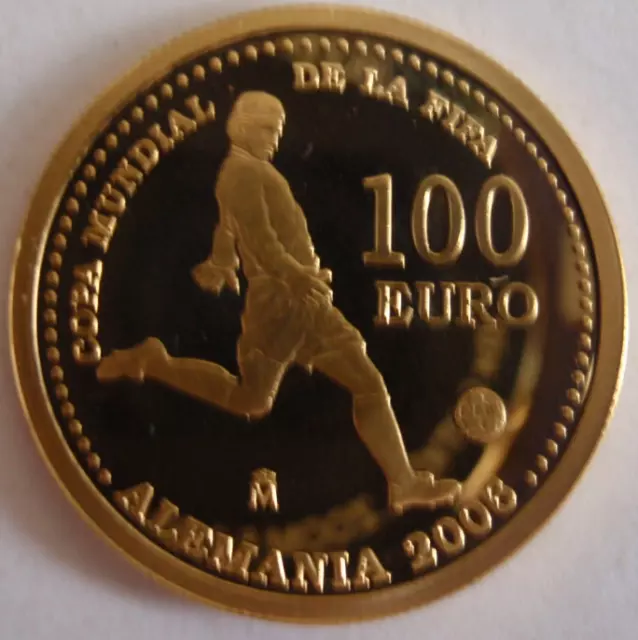 Spanien 100 Euro Gold 2003 Fußball WM 2006 Deutschland, PP