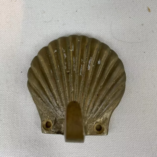 Solid Brass Seashell Wall Mount Coat Hat Hook Hanger