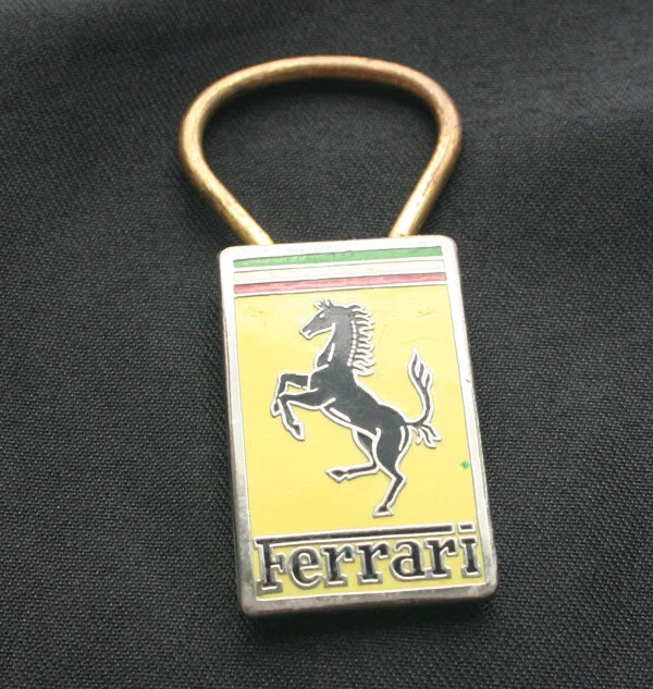 Vintage FERRARI Prancing Horse Logo Enamel Keychain Bomisa