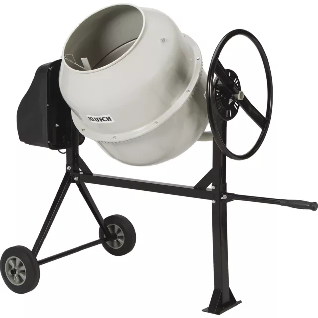 Klutch Electric Cement Mixer, 6 Cu. Ft. Drum, 3/4 HP, 120V Electric Motor