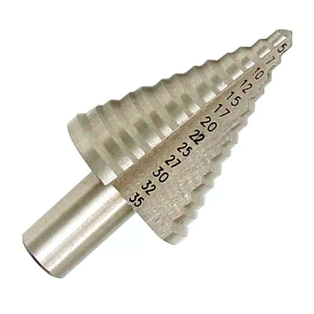 sale 5-35mm HSS Round Shank Step Cone Drill Bit Hole Saw Cutter Tackle Tool