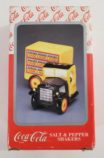 Coca Cola Delivery Truck Salt & Pepper Shakers Vintage New 270091 1997
