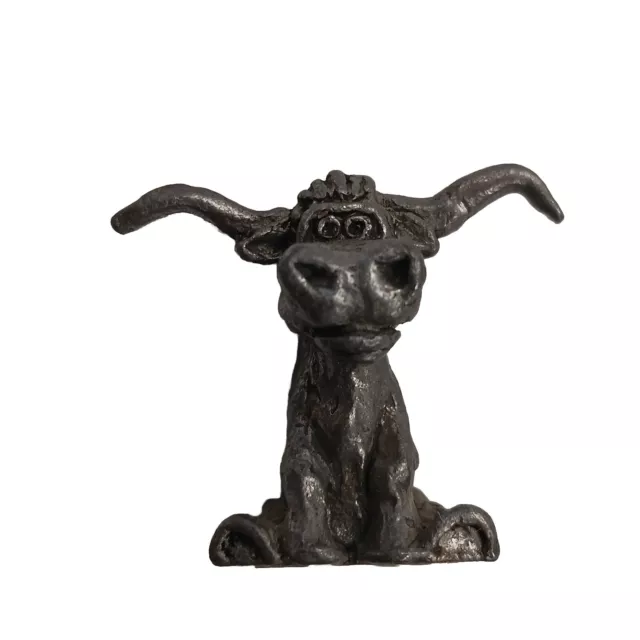 Miniature Pewter Figurine  Longhorn Bull Cow Farm