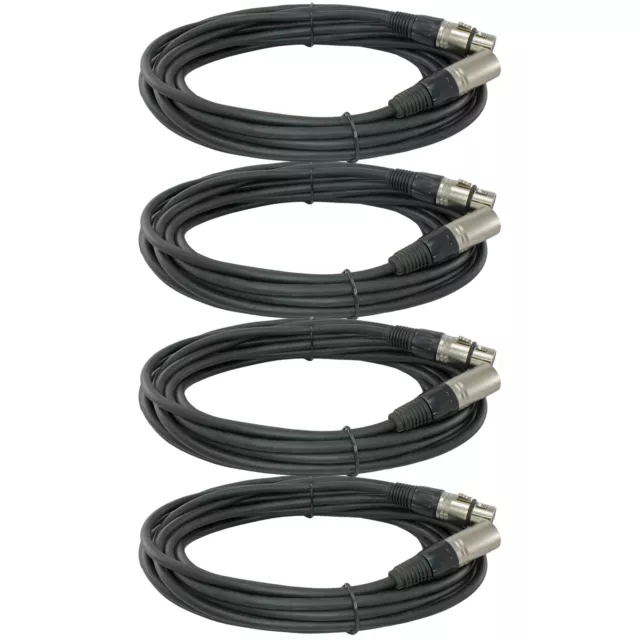 4Pack 25FT foot XLR 3Pin Male to Female MIC microphone Shielded Audio Cable Cord