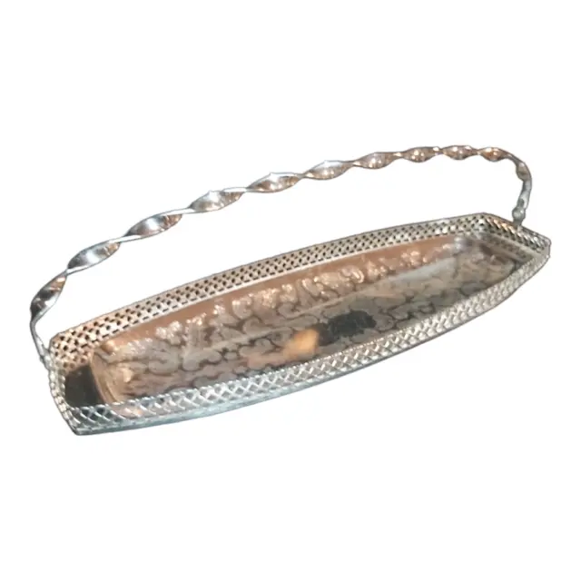 Queen Anne Sandwich Serving Tray with Twisted Handle