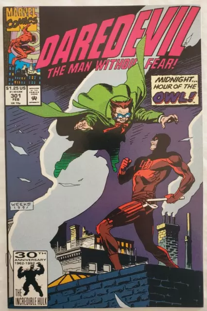 Marvel Comics Daredevil #301 (1992) ~ The Owl! ~ Combined Shipping