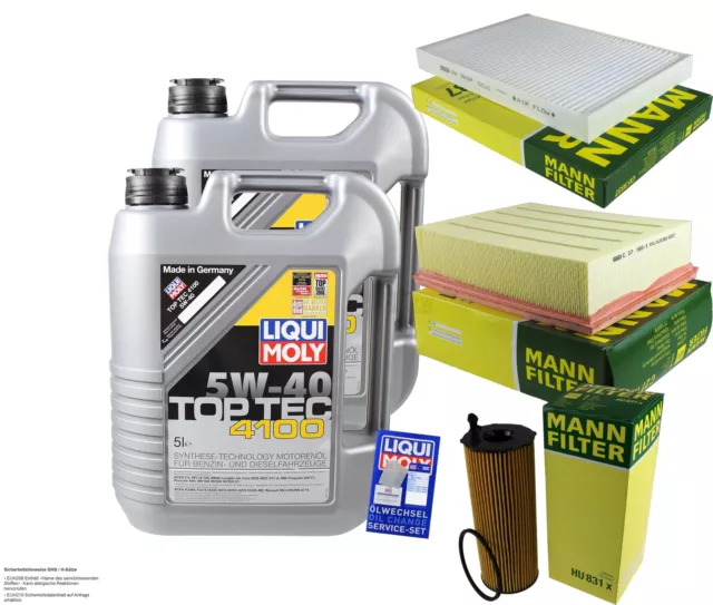 Inspección Filtro LIQUI MOLY Aceite 10L 5W-40 para Audi A4 Avant 8ED B7 2.7Tdi