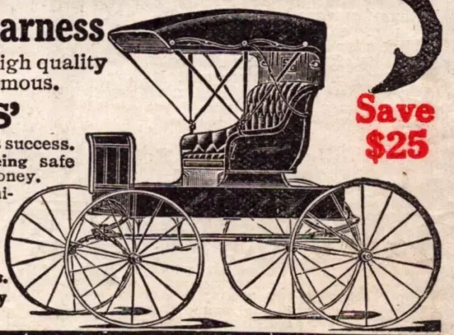 1913 Vintage Print Ad Elkhart Carriage Harness Wagon Pratt Automobiles Pony