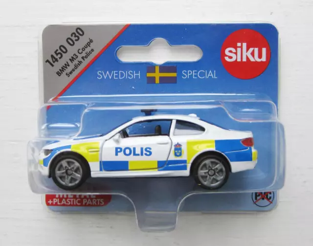 Siku 1450 030 BMW M3 Coupe - Swedish Police Auslandsmodell Schweden