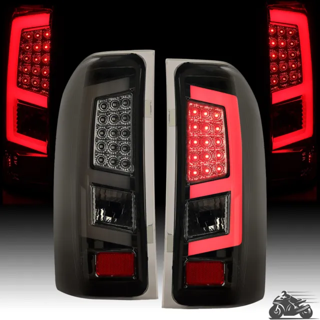 Pair LED Brake Tail Lights Lamps Smoke Lens For Chevy Silverado 1500 2007-2013