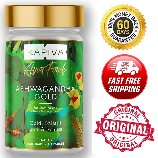 Ashwagandha Gold Ergänzung 500mg 60 Kapseln für Herren und Damen Gmp Certified