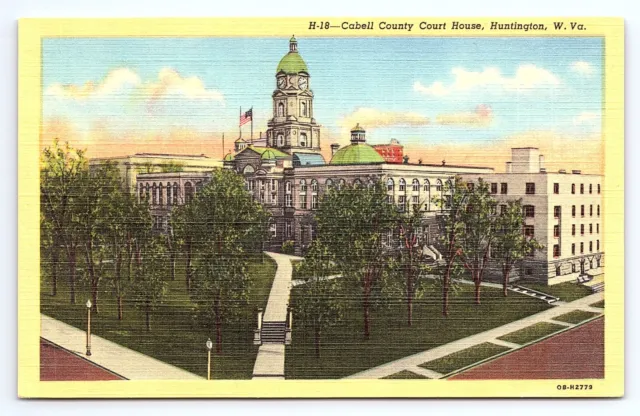 Postcard Cabell County Court House Huntington West Virginia WV