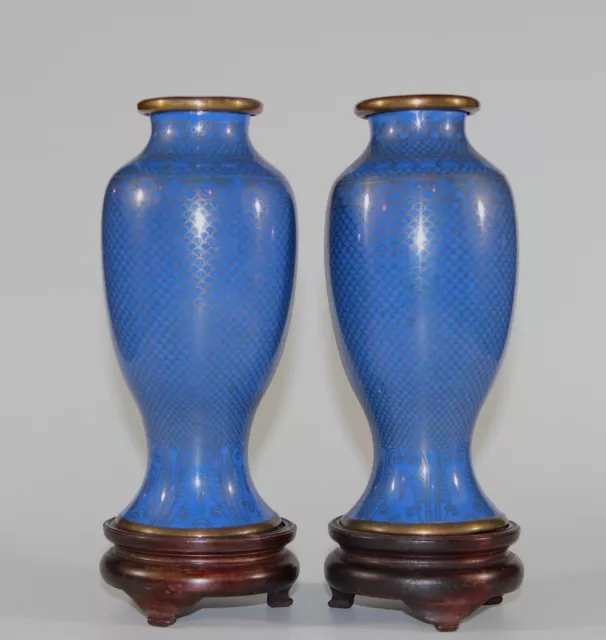 Early 20th century Chinese cloisonne vases pair,  1085A