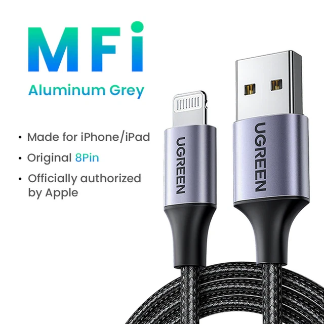 UGREEN MFICERTIFIED USB to Lightning Cable for iPhone 2.4A Fast