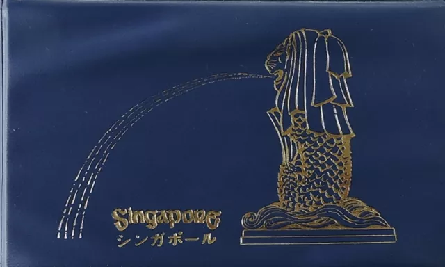 Singapore Malaysia Travel Souvenir Stamp Coin Currency Sample Booklet Blue Cover