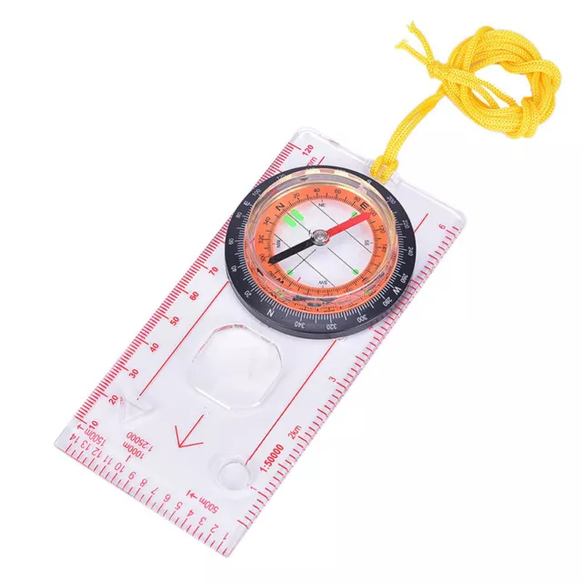 Outdoor Camping Directional Cross-country Hiking Compass Ruler Map Scale Com-EL