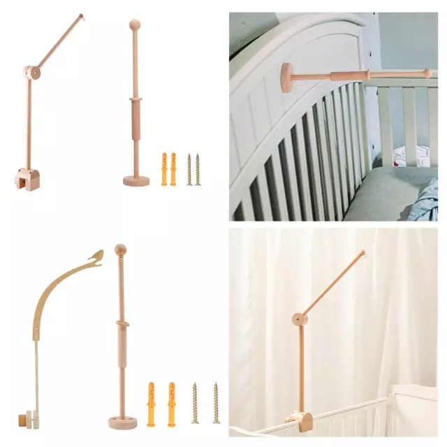 New Bed Bell Bracket Wooden Crib Mobile Arm Bracket for Bedroom Baby Crib Home