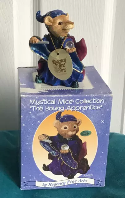 Regency Fine Arts Mystical Mice Collection Young Apprentice Purple Blue Robe NEW