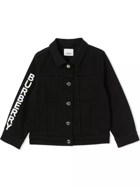Burberry Kids 266771 logo-print denim jacket Black Size 3Years