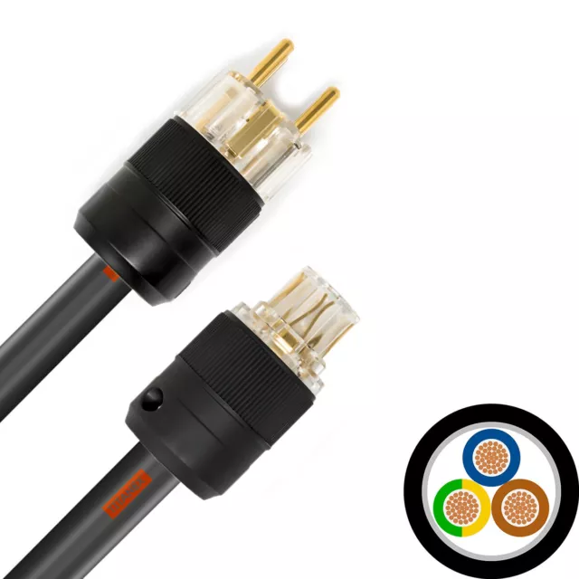 SOMMER CABLE TITANEX 3X6.0mmq Cavo di Alimentazione terminato IEC e SCHUKO NUOVO