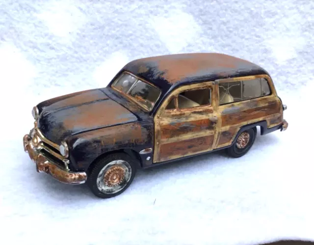 1949 Ford wood wagon. Diecast 1:38. custom weathered,barn find,junker. SUNNYSIDE