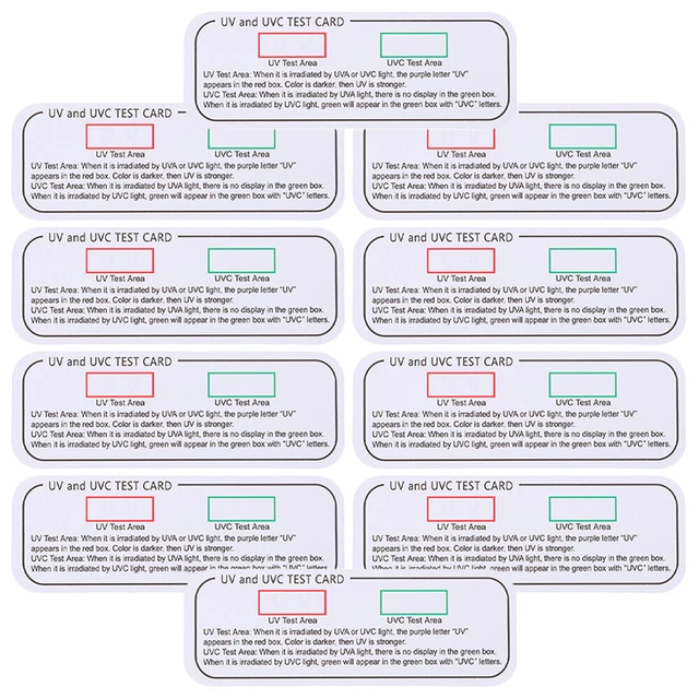 10 un. tarjetas probadoras de efectos de luz tarjeta de identificación de prueba UV