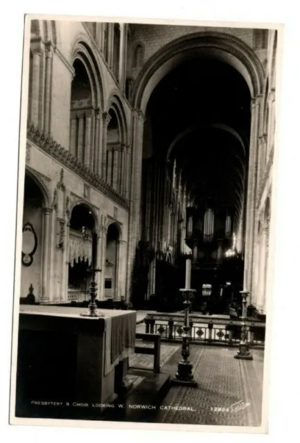 OLD POSTCARD - NORFOLK - Presbytery & Choir looking W - Norwich Cathedral