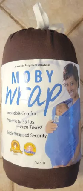 Moby Wrap Comfortable Baby Carrier One Size 8-35 Pounds Chocolate Brown New