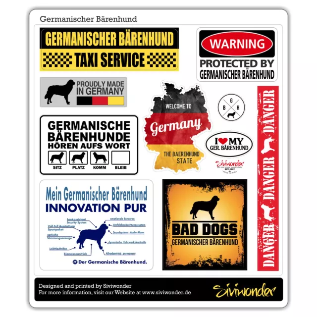 Auto Aufkleber Sticker GERMANISCHER BÄRENHUND COLLECTION Sammlung SIVIWONDER